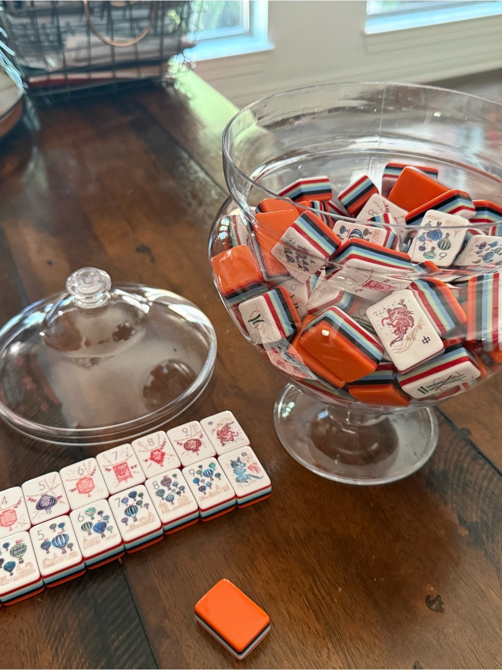 Orange Mahjong Tiles Party Game Set -Unbranded